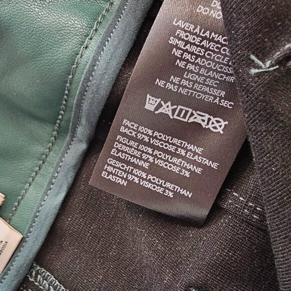 Anthropologie Maeve The Colette Crop Wide Leg Pant, Faux Leather, Green, 28 - Picture 5 of 9